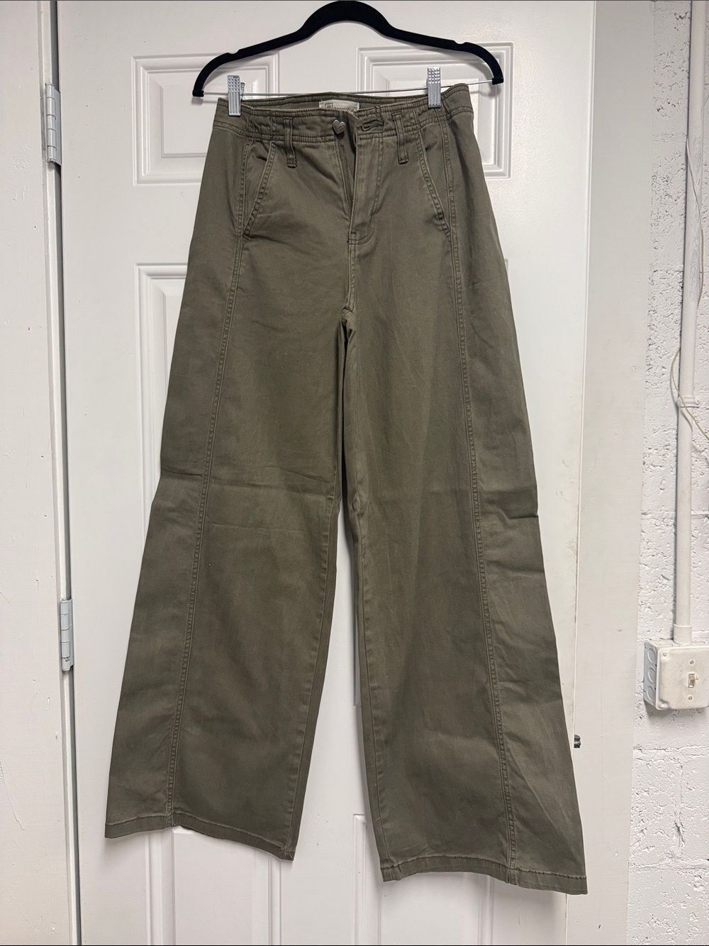 RE Generation Wide-Leg Utility Pants - Olive Size 27 - NEVER WORN